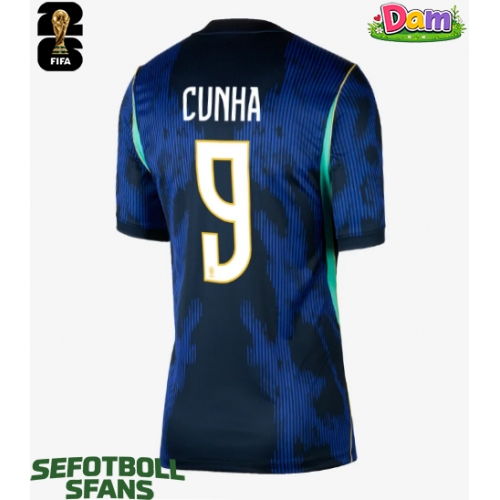 Brasilien Matheus Cunha #9 Bortatröja Kvinnor VM 2026 Kortärmad